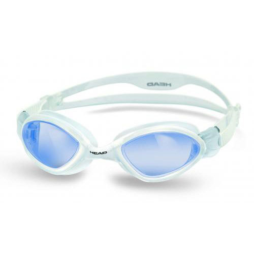 HEAD Tiger Mid LSR Schwimmbrille weiß mit blauen Gläsern